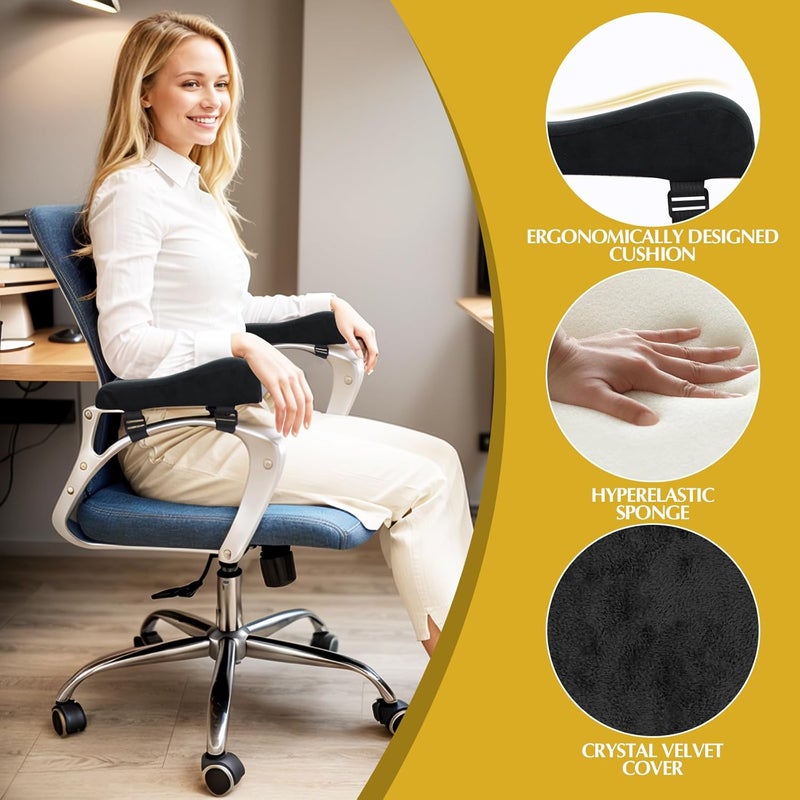 Ysks'hf Office Chair arm Pads,Ergonomic Chair Cushion Help Your arm Rest,Office Chair armrest Cover is Suitable for Computer Chair armrest Pads, Wheelchair armrest Pads(2pcs) - Image 2